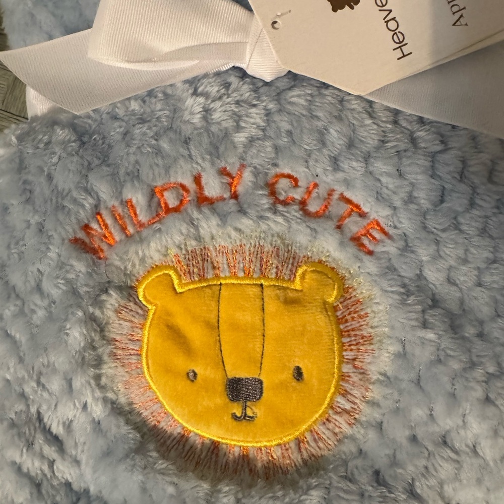 Wildly Cute Baby Blanket with Lion Embroidery